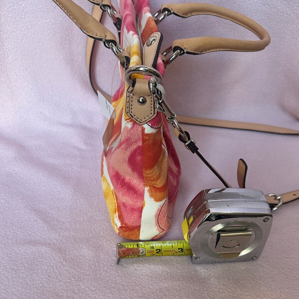 Coach Ashley Floral Print Mini Tote F21909 Leather Crossbody Strap RARE FIND - Picture 14 of 16